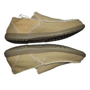 Crocs Santa Cruz Slip-on Loafers Mens 13 Tan Brown Casual Canvas 10128